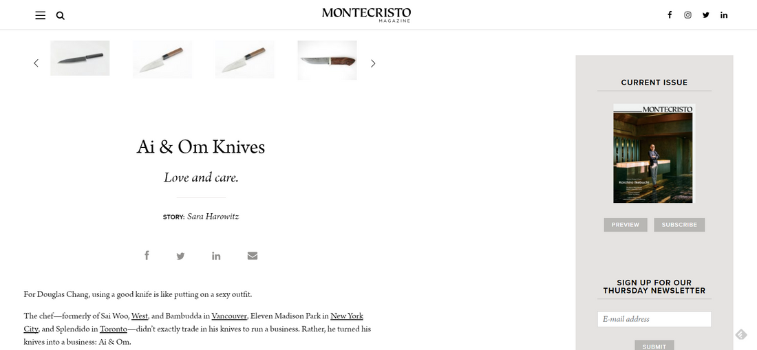 MEDIA | MONTECRISTO Magazine - Ai & Om Knives Love and care.