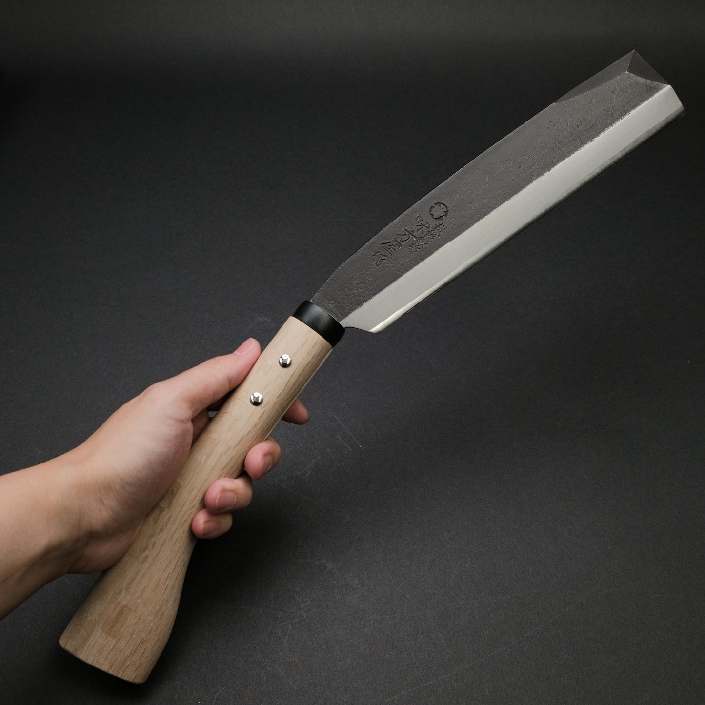 Ajikataya Kurouchi Hatchet 210mm Oak Handle (Single Bevel)