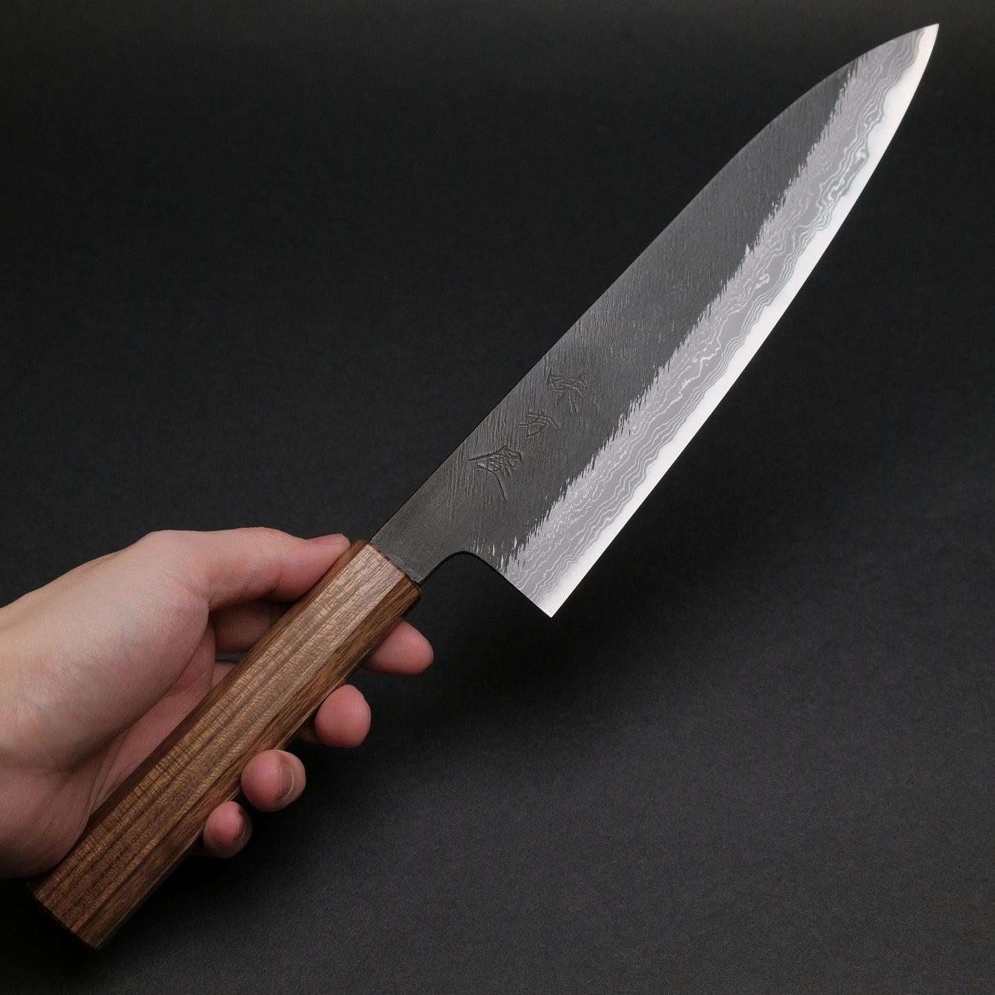 Ajikataya White #2 Matsuba Damascus Gyuto 210 Obankole Handle (#14)