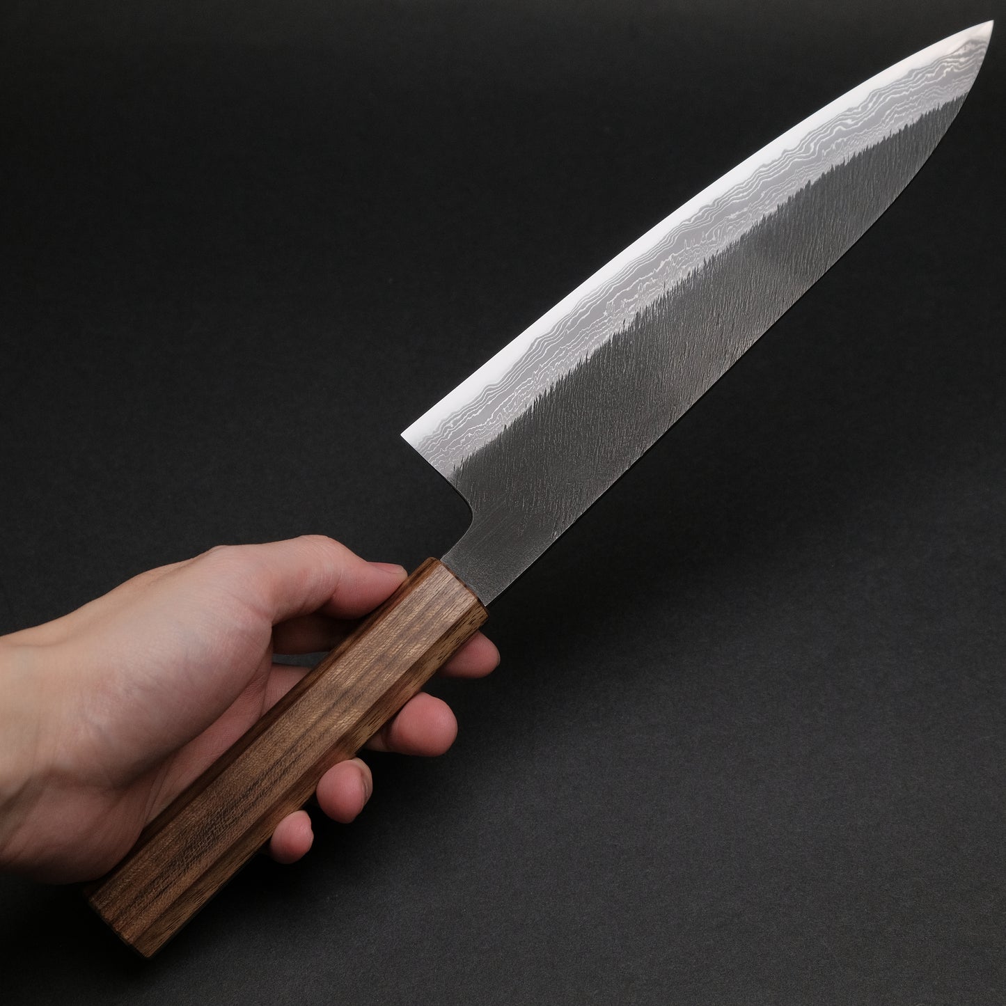 Ajikataya White #2 Matsuba Damascus Gyuto 210 Obankole Handle (#14)