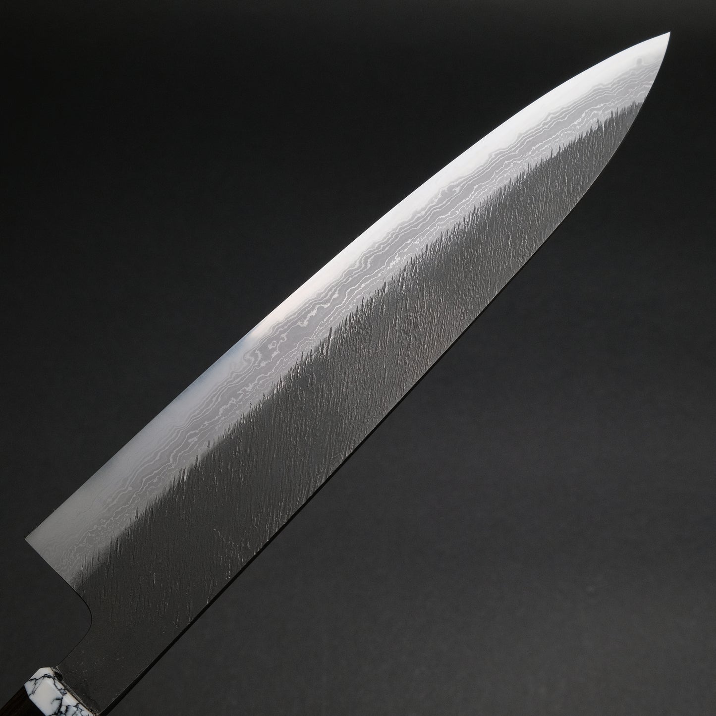 Ajikataya White #2 Matsuba Damascus Gyuto 240 Ebony x TQ Handle (#07)