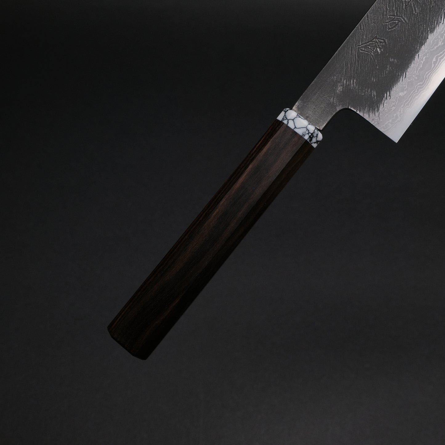 Ajikataya White #2 Matsuba Damascus Gyuto 240 Ebony x TQ Handle (#07)