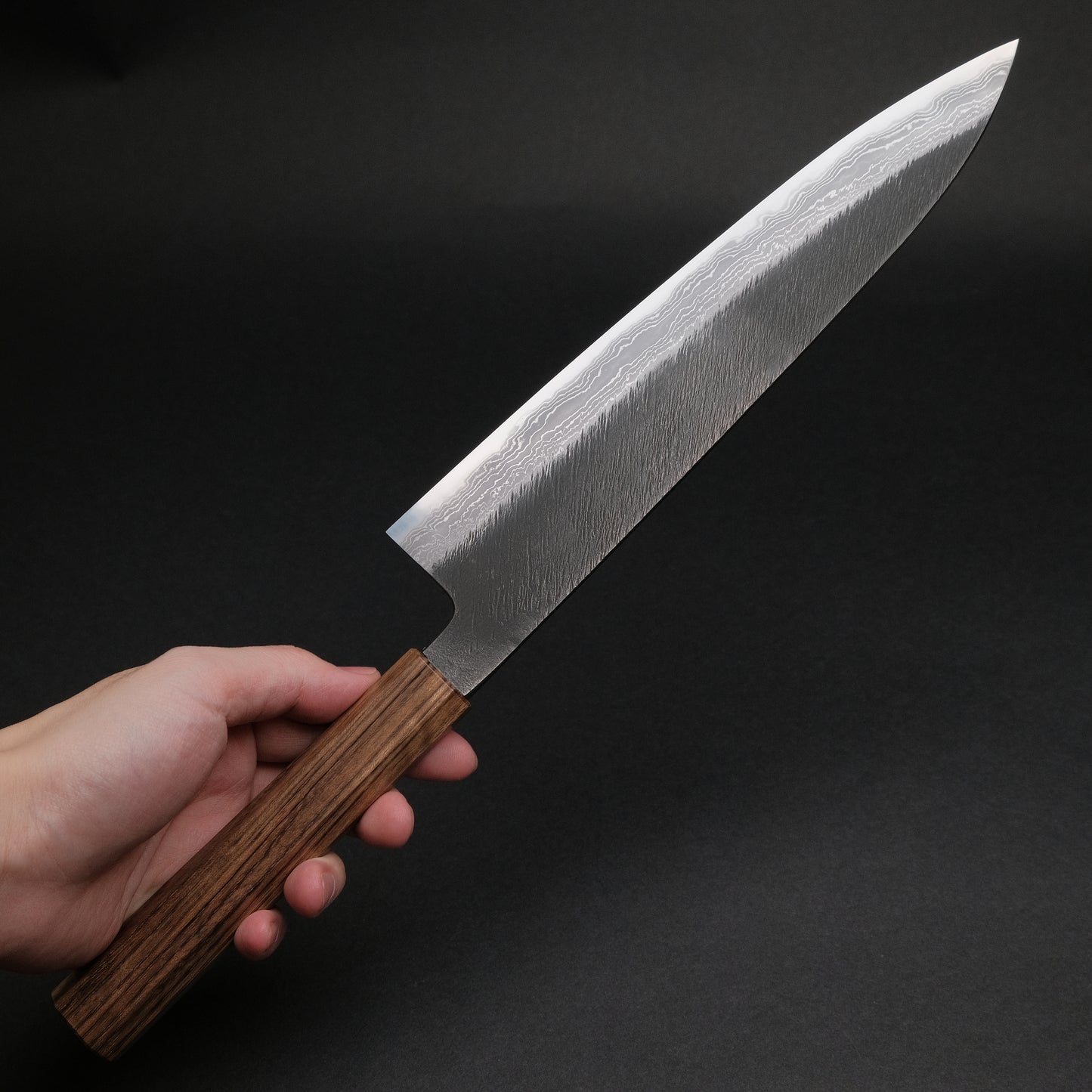 Ajikataya White #2 Matsuba Damascus Gyuto 240 Obankole Handle (#09)
