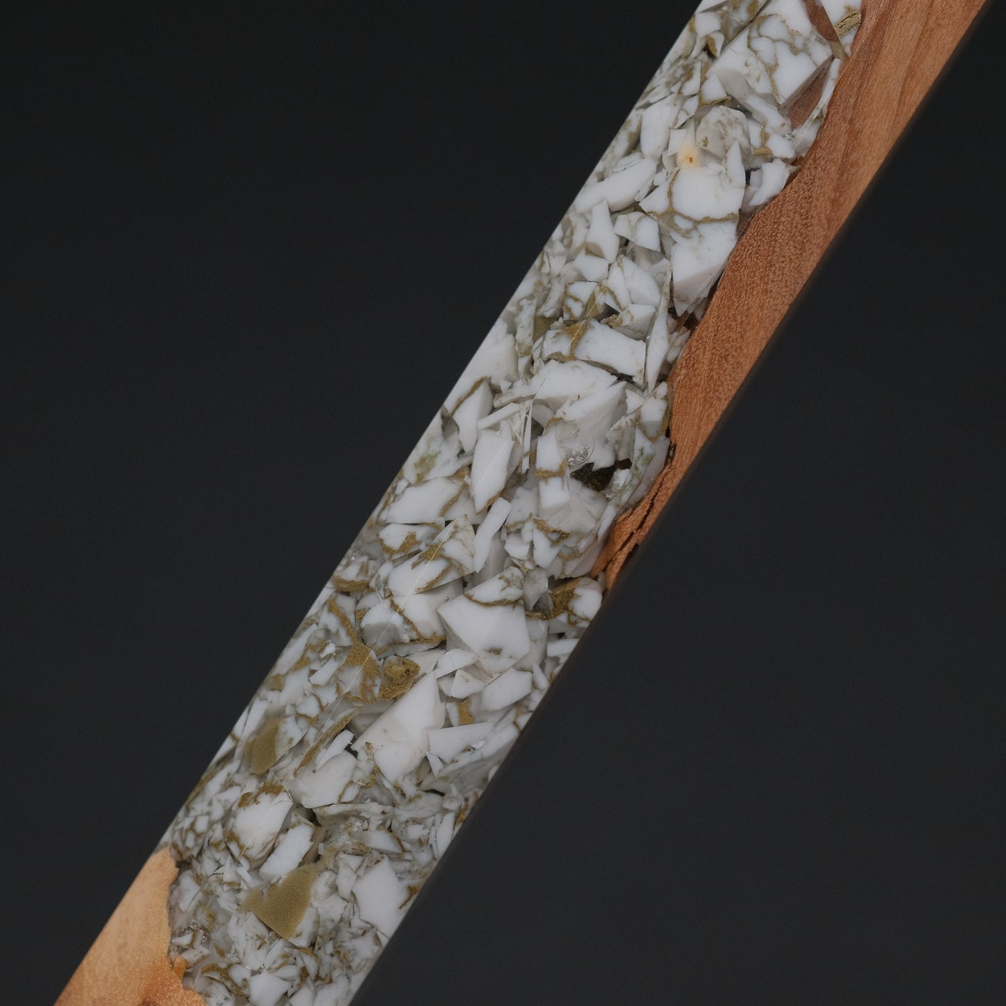 Ajikataya White #2 Matsuba Damascus Gyuto 240 Olive/ TQPRV Handle (#06)