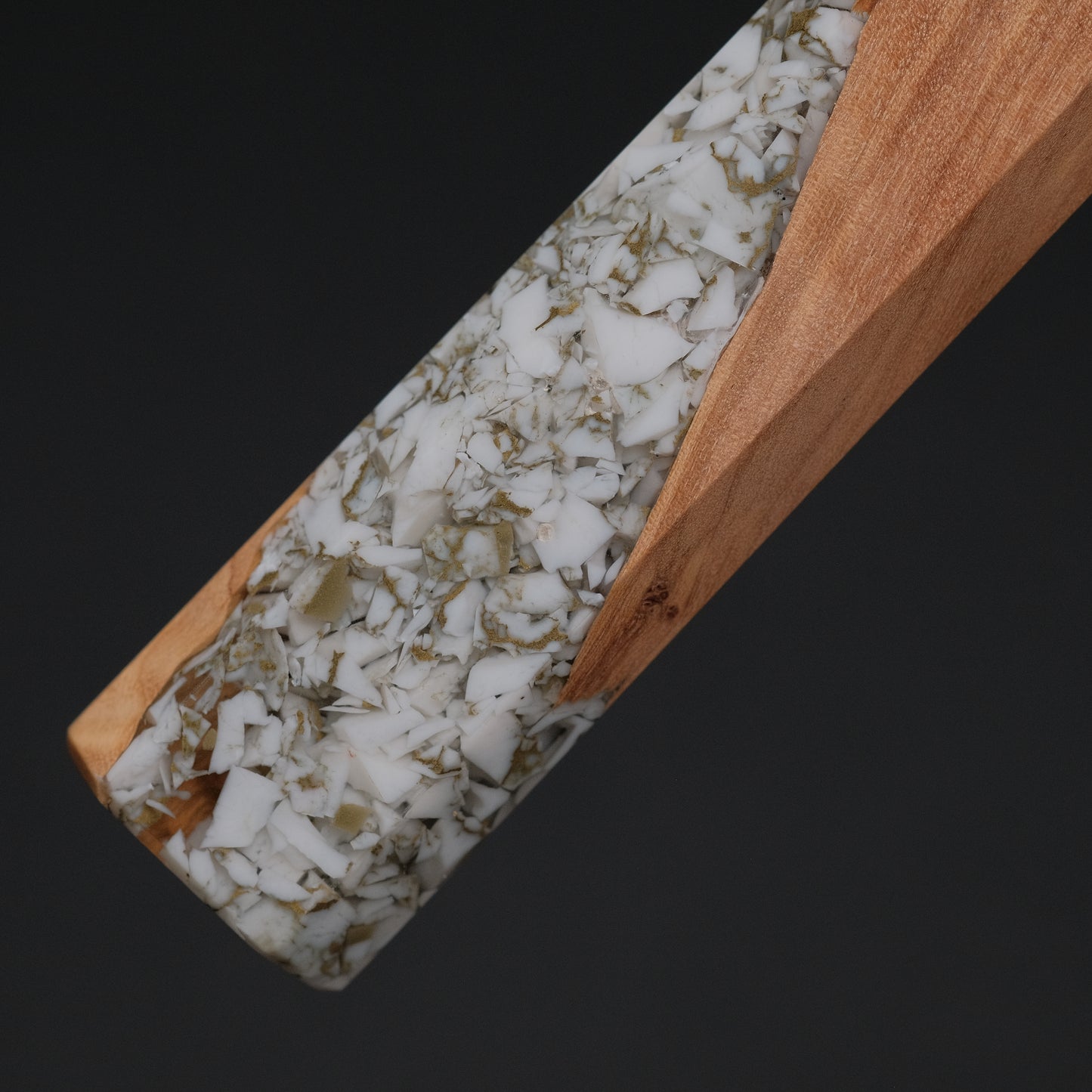 Ajikataya White #2 Matsuba Damascus Gyuto 240 Olive/ TQPRV Handle (#06)