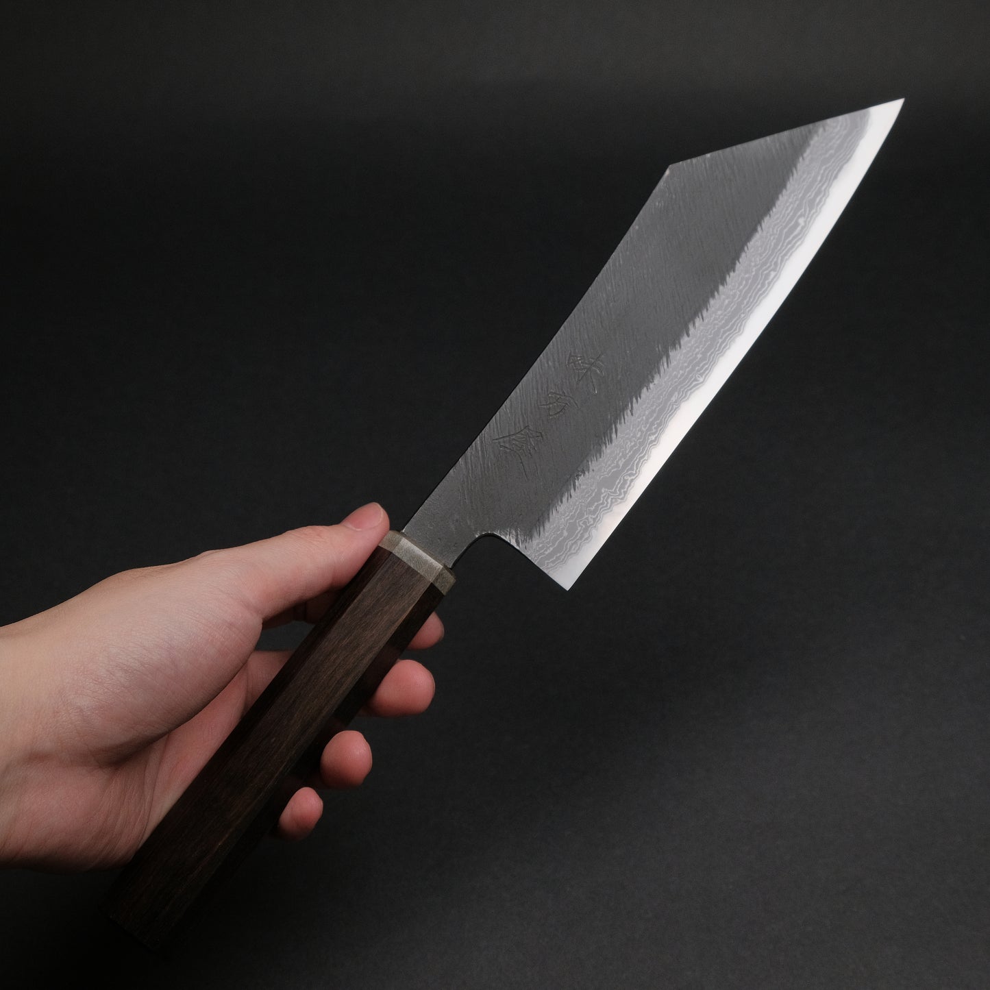 Ajikataya White #2 Matsuba Damascus Hakata 180 Ebony x Stabilizedwood Handle (#23)