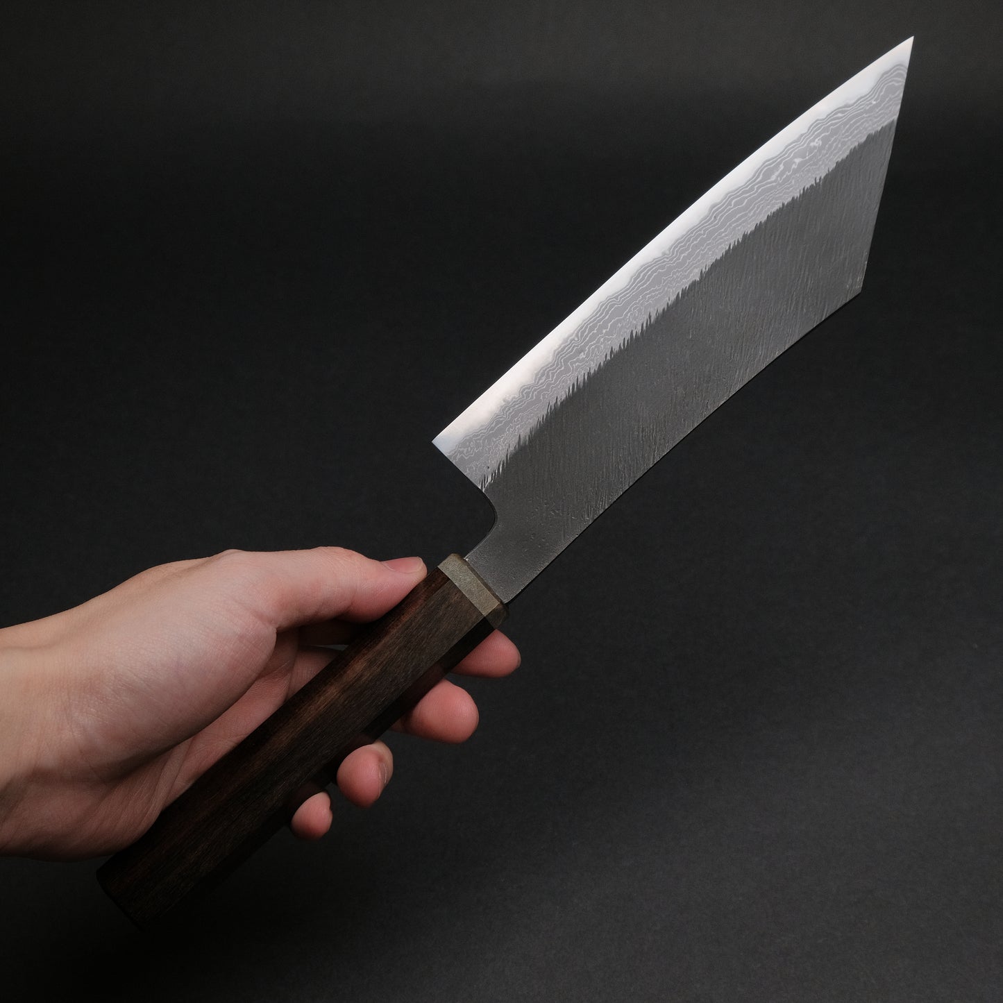 Ajikataya White #2 Matsuba Damascus Hakata 180 Ebony x Stabilizedwood Handle (#23)