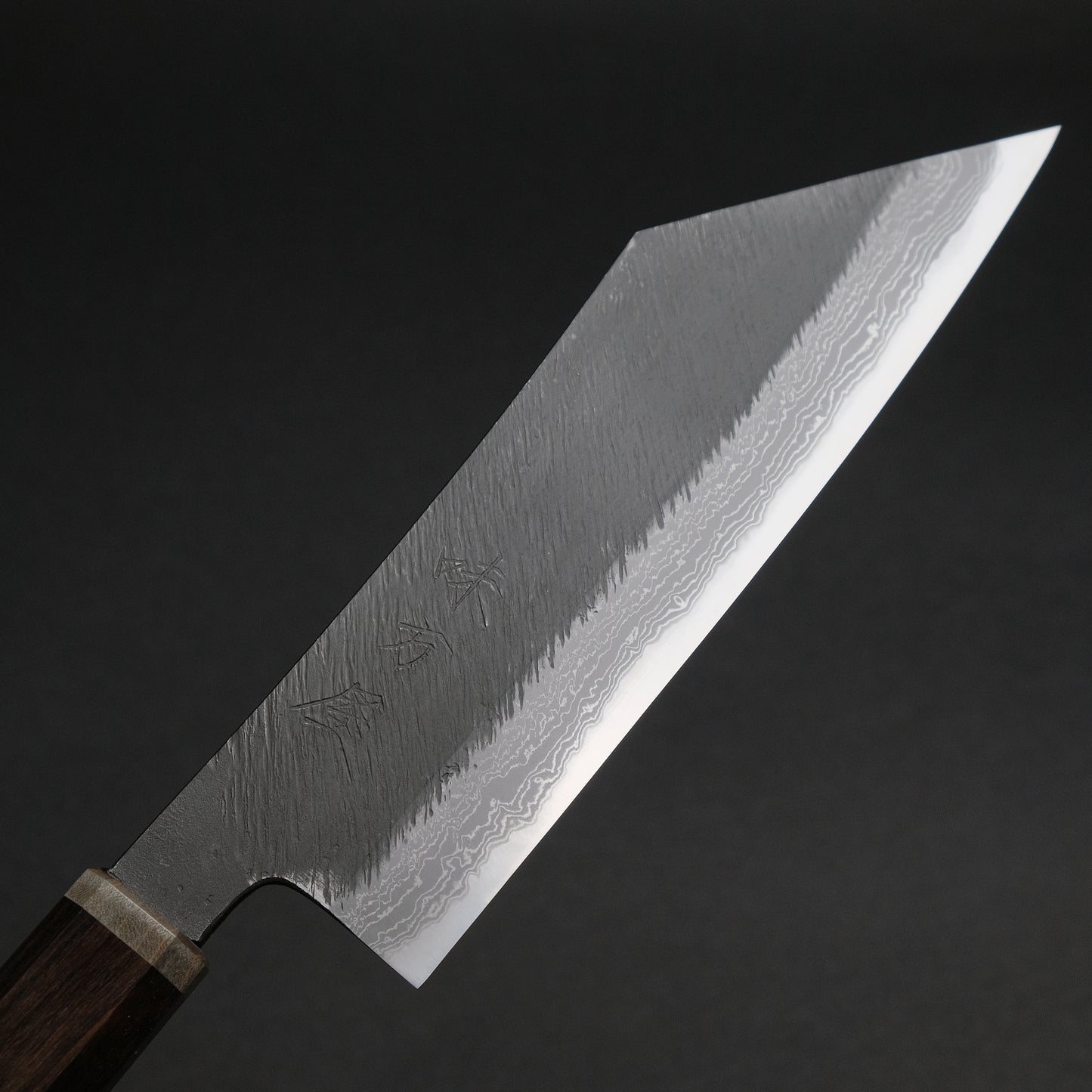 Ajikataya White #2 Matsuba Damascus Hakata 180 Ebony x Stabilizedwood Handle (#23)