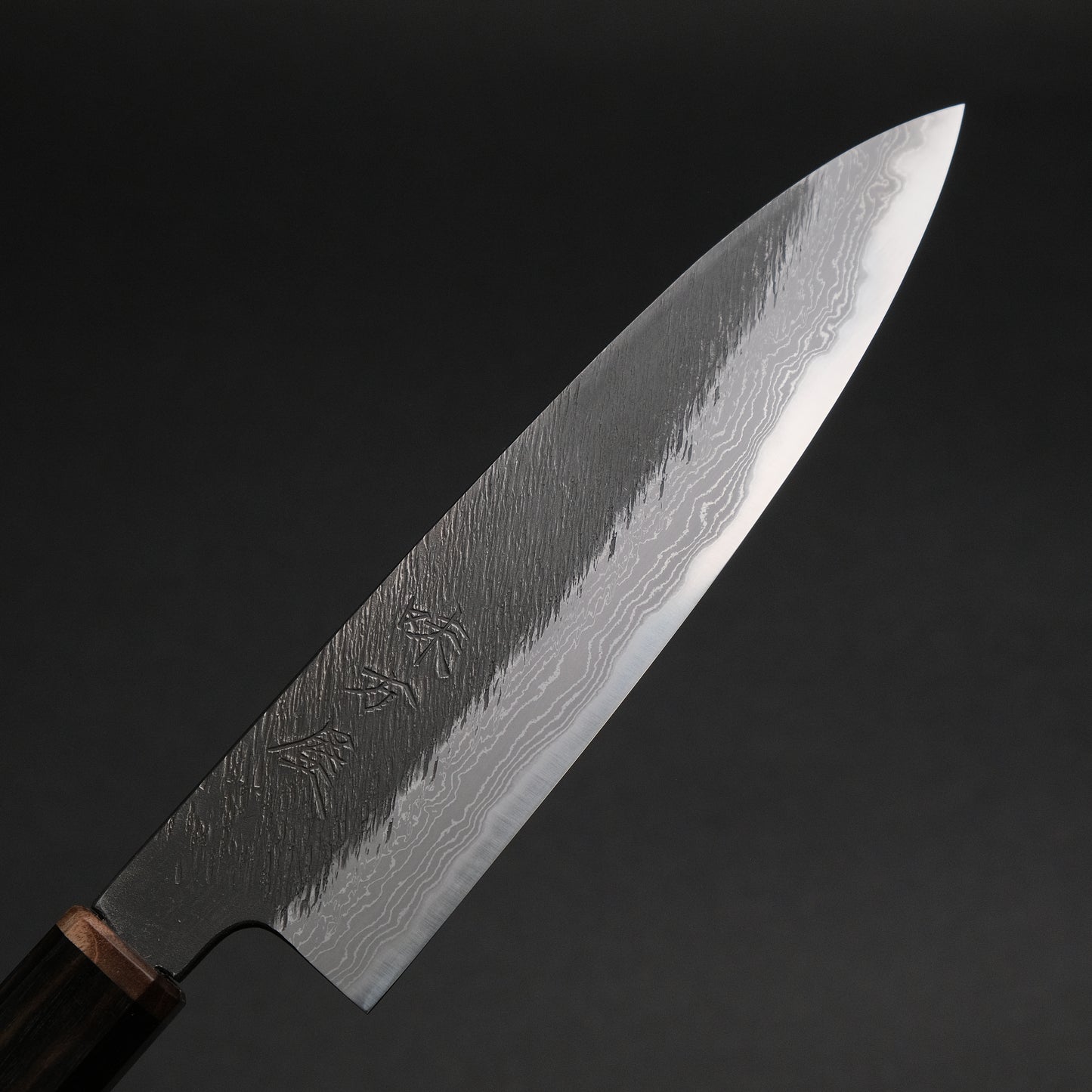 Ajikataya White #2 Matsuba Damascus Petty 150 Ebony x Stabilizedwood Handle (#29)