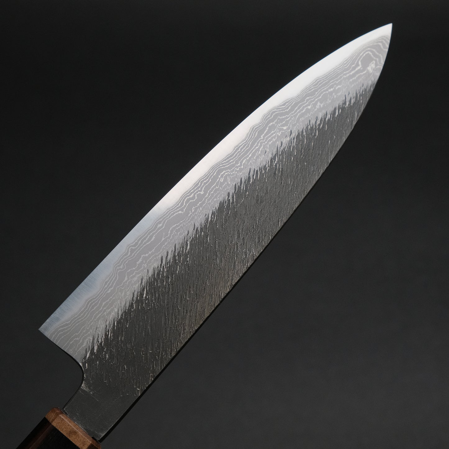 Ajikataya White #2 Matsuba Damascus Petty 150 Ebony x Stabilizedwood Handle (#29)