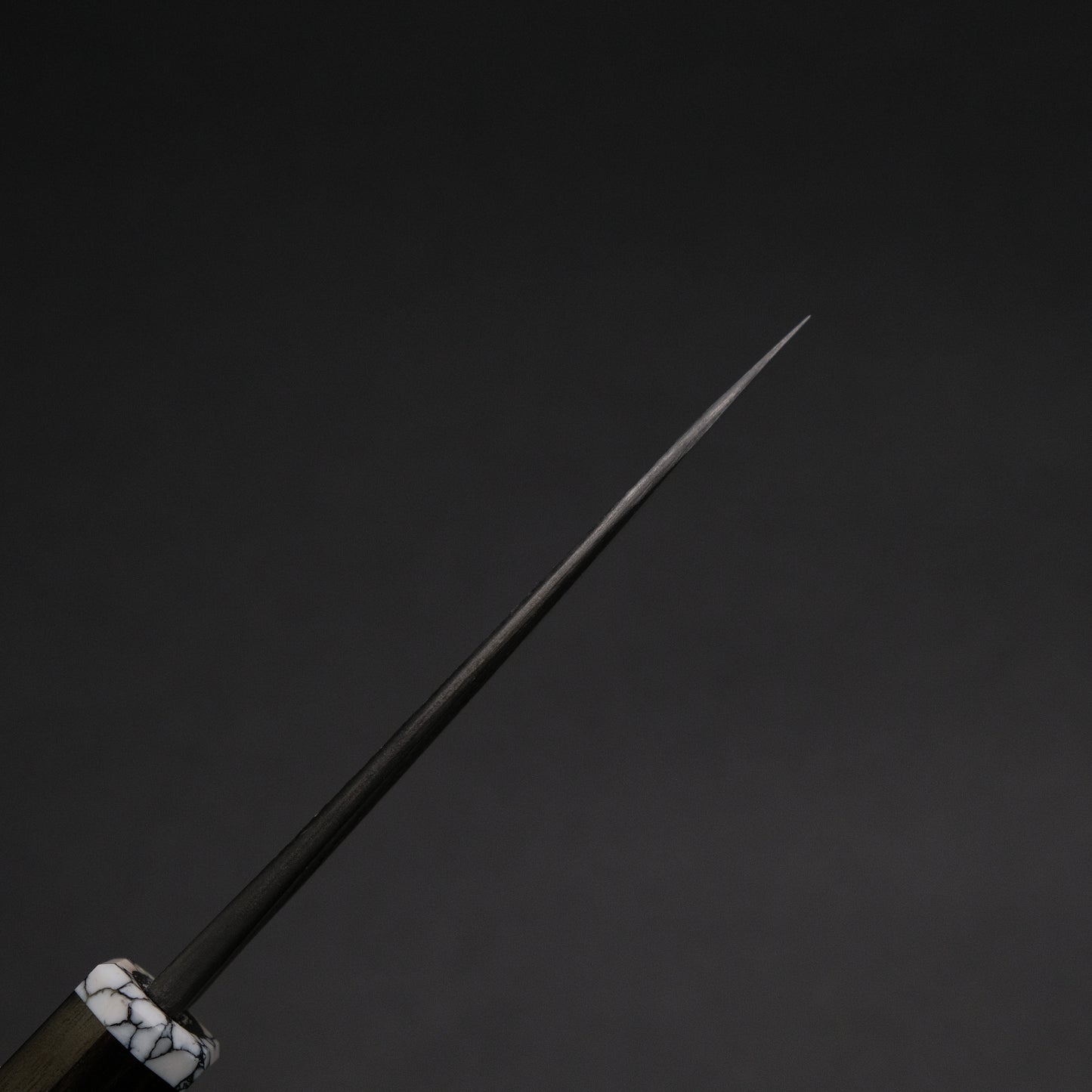Ajikataya White #2 Matsuba Damascus Petty 80 Ebony/ TQ Handle (#34)