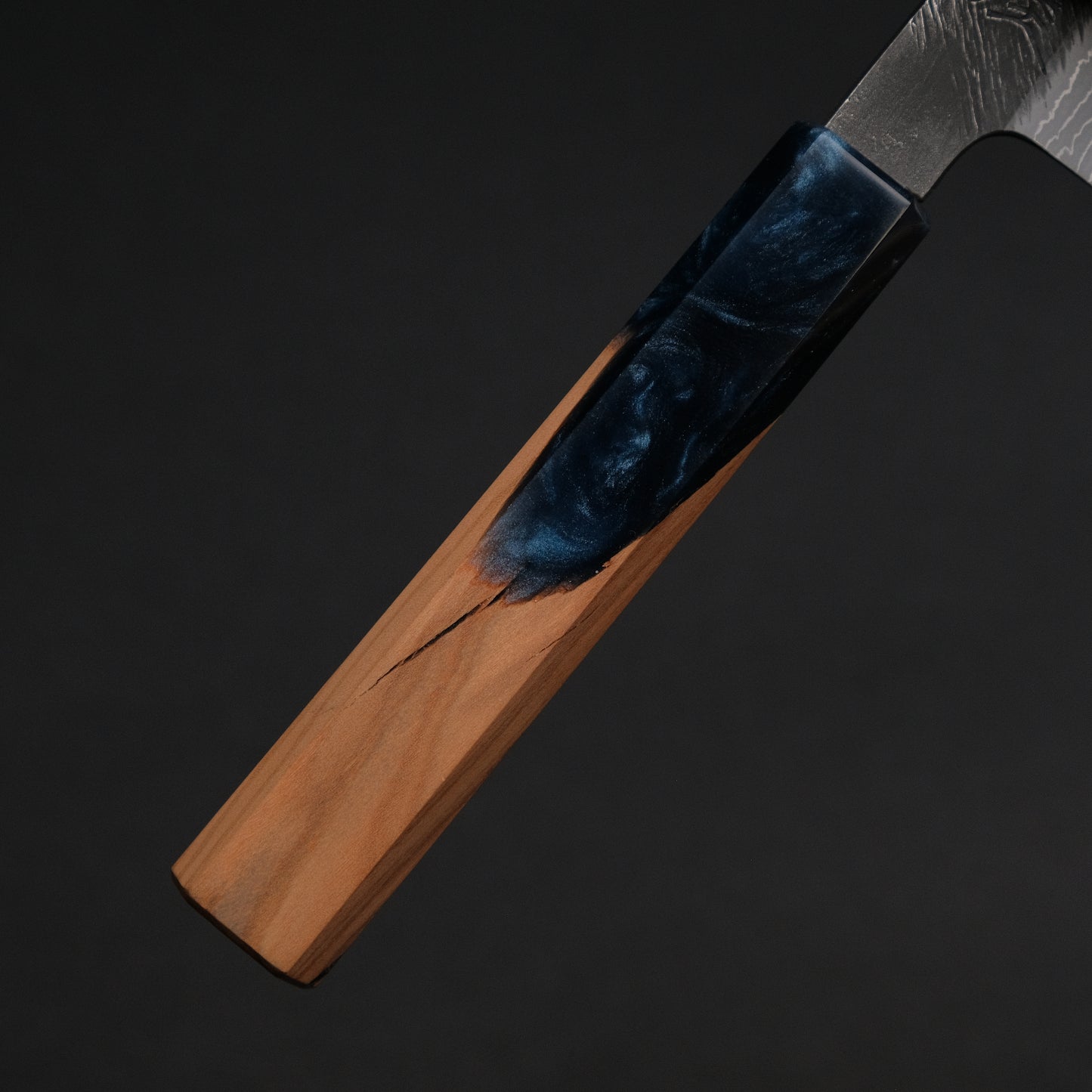 Ajikataya White #2 Matsuba Damascus Petty 80 Olive/ Resin Handle (#30)