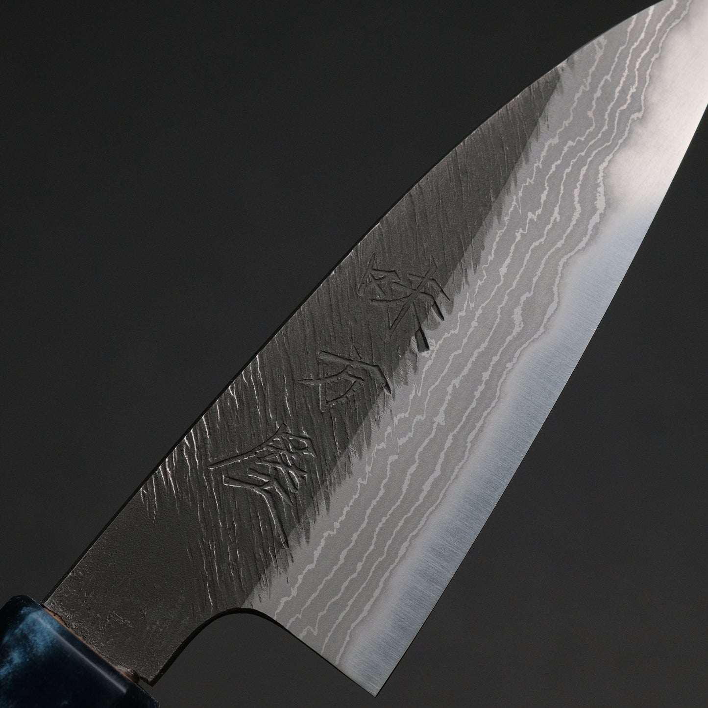 Ajikataya White #2 Matsuba Damascus Petty 80 Olive/ Resin Handle (#30)