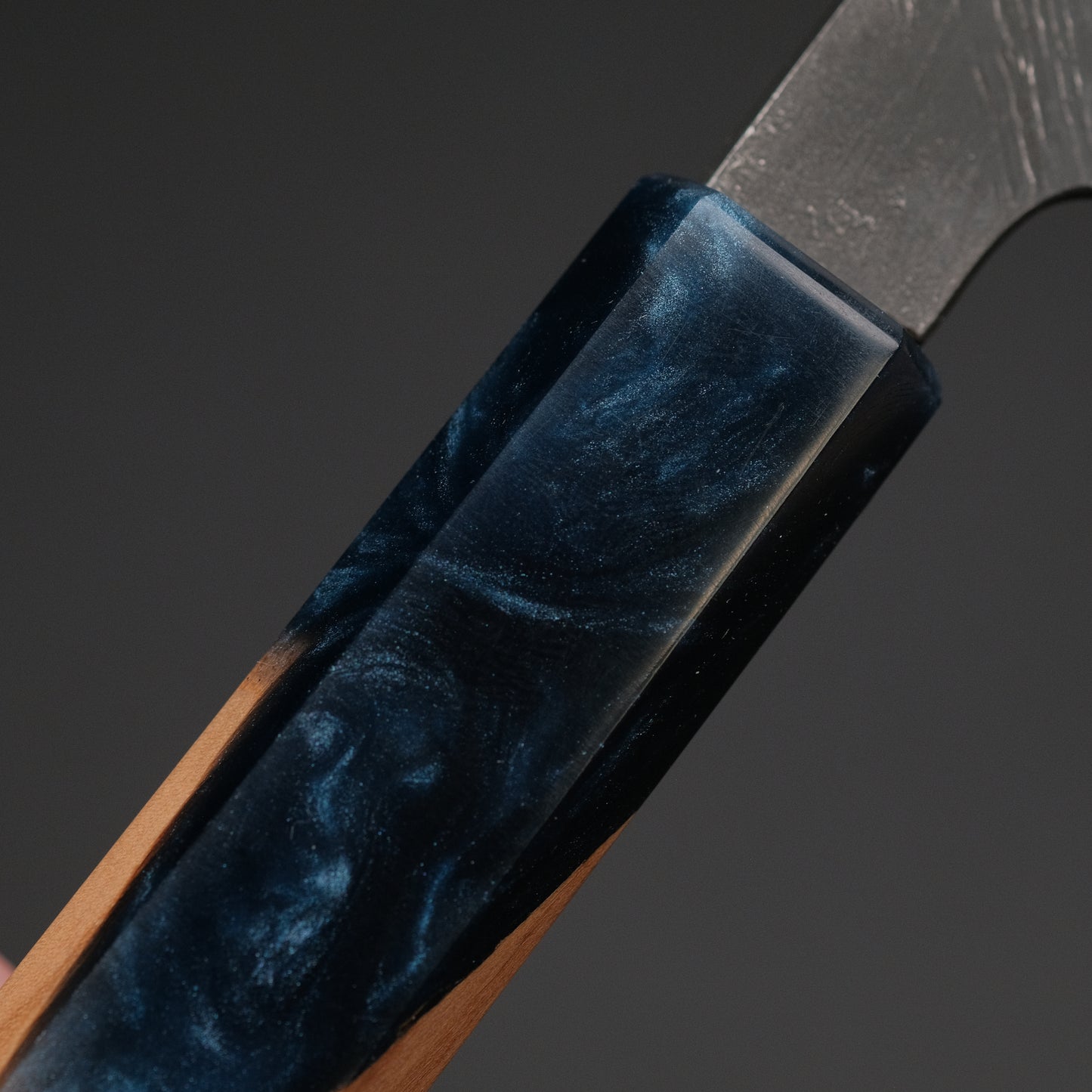 Ajikataya White #2 Matsuba Damascus Petty 80 Olive/ Resin Handle (#30)