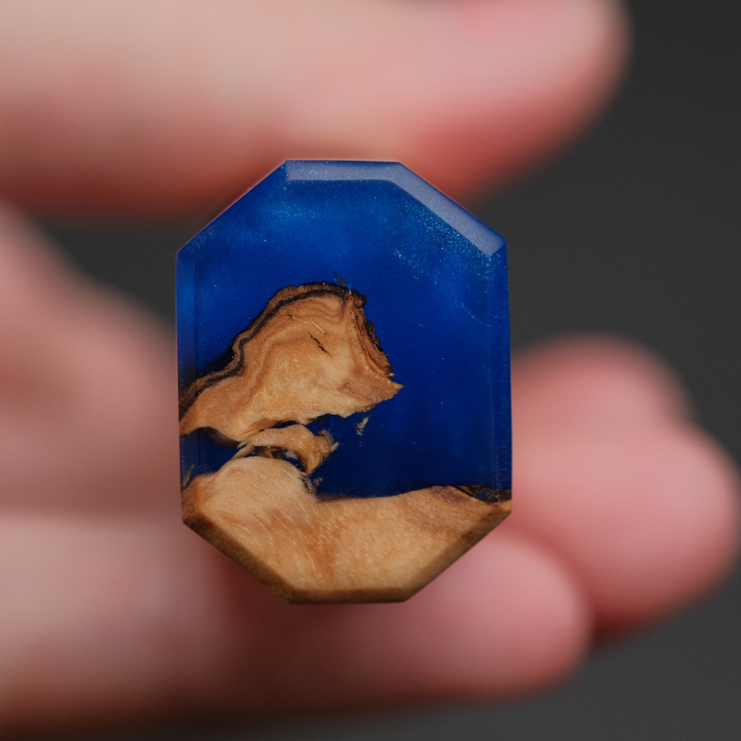 Ajikataya White #2 Matsuba Damascus Santoku 180 Olive/ Resin Handle (#19)