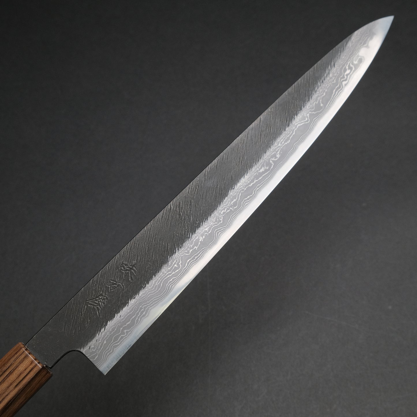 Ajikataya White #2 Matsuba Damascus Sujihiki 270 Obankole Handle (#02)