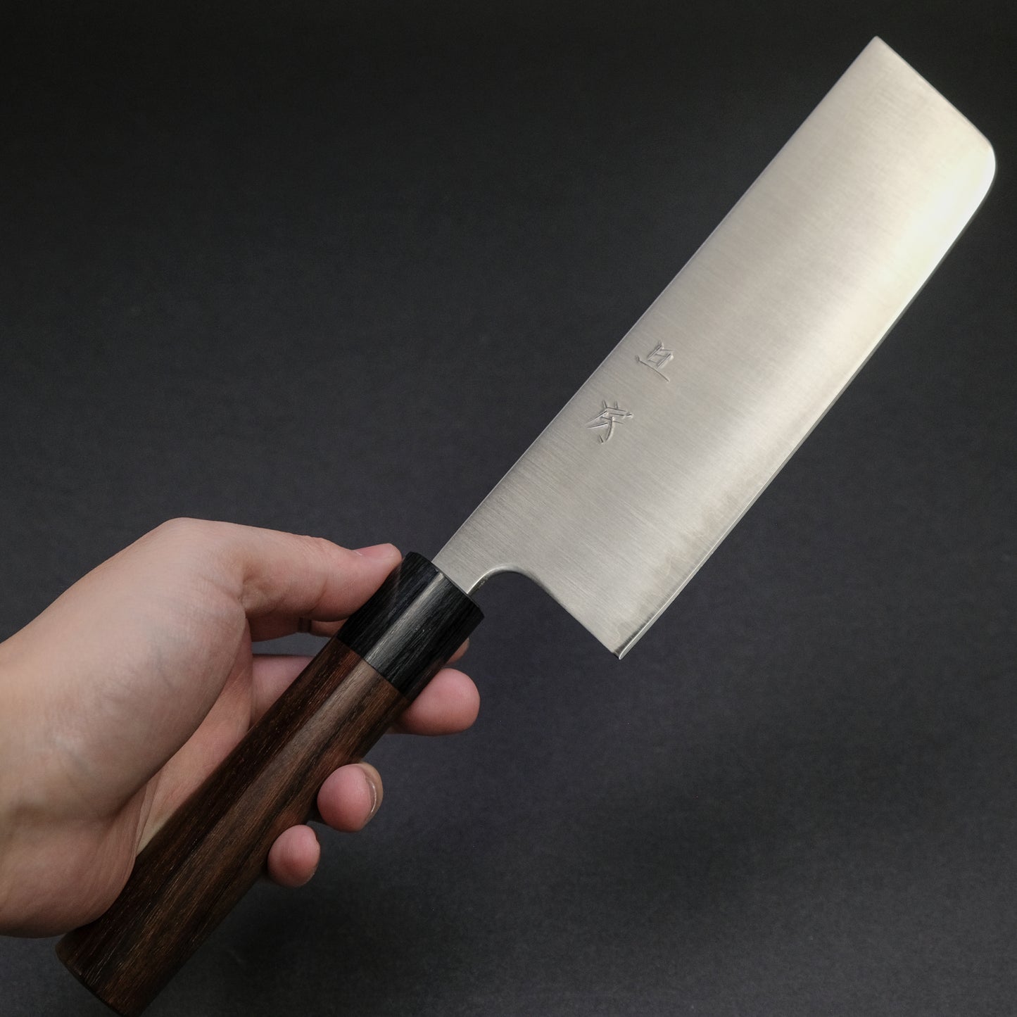 Akifusa Blue Super Nakiri 165mm Rosewood Handle