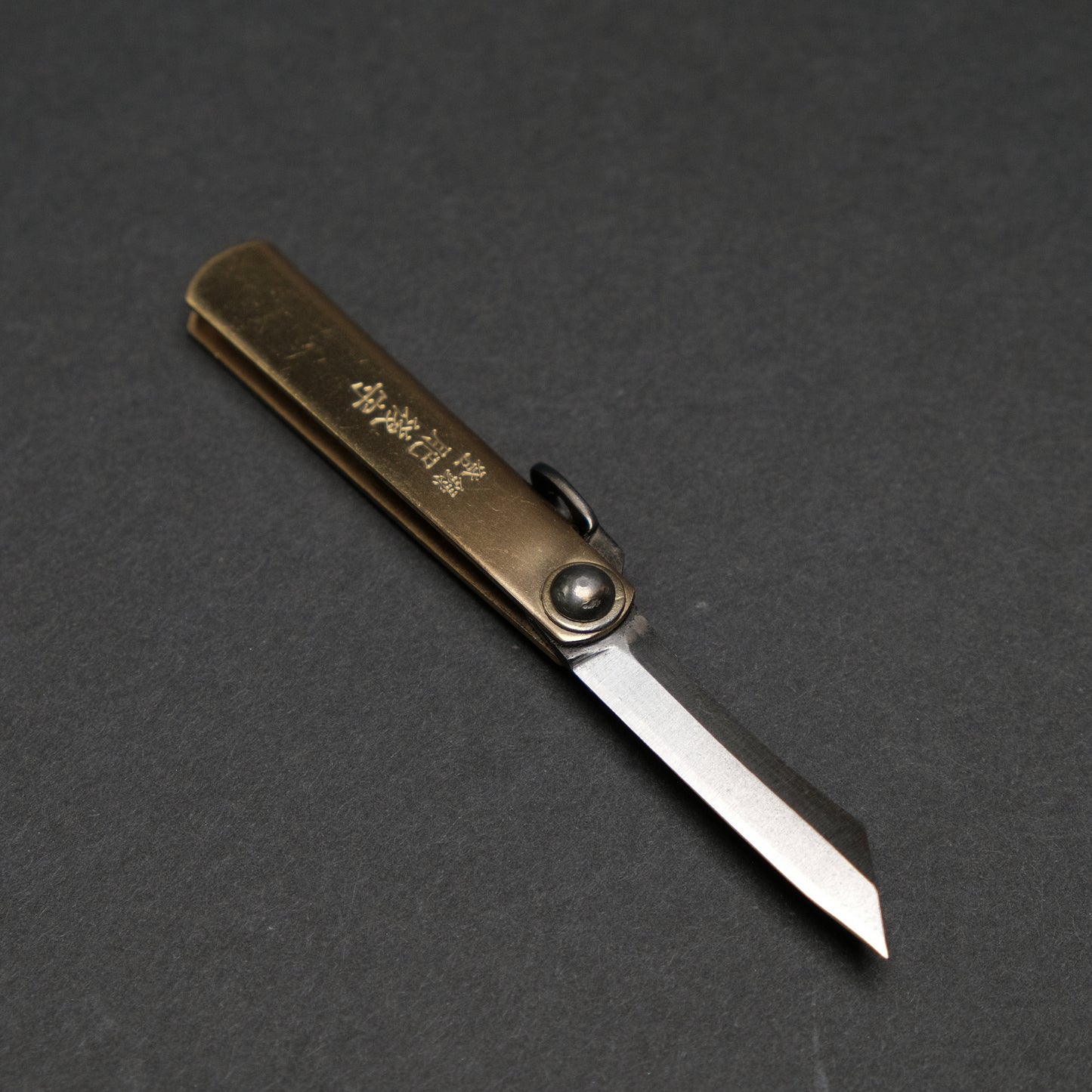 Higonokami Blue Steel Folding Knife Mini Brass Handle