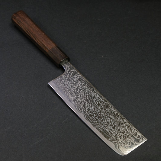 Hitohira Futana Nickel Damascus Nakiri 165mm Tagayasan Handle