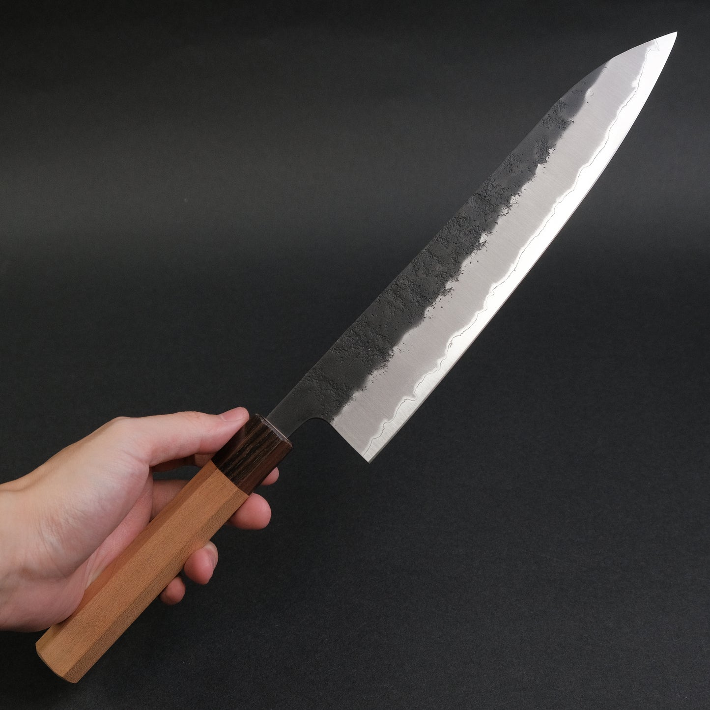 Hitohira Futana SB Kuro Nashiji Gyuto 240mm Cherry Wood Handle