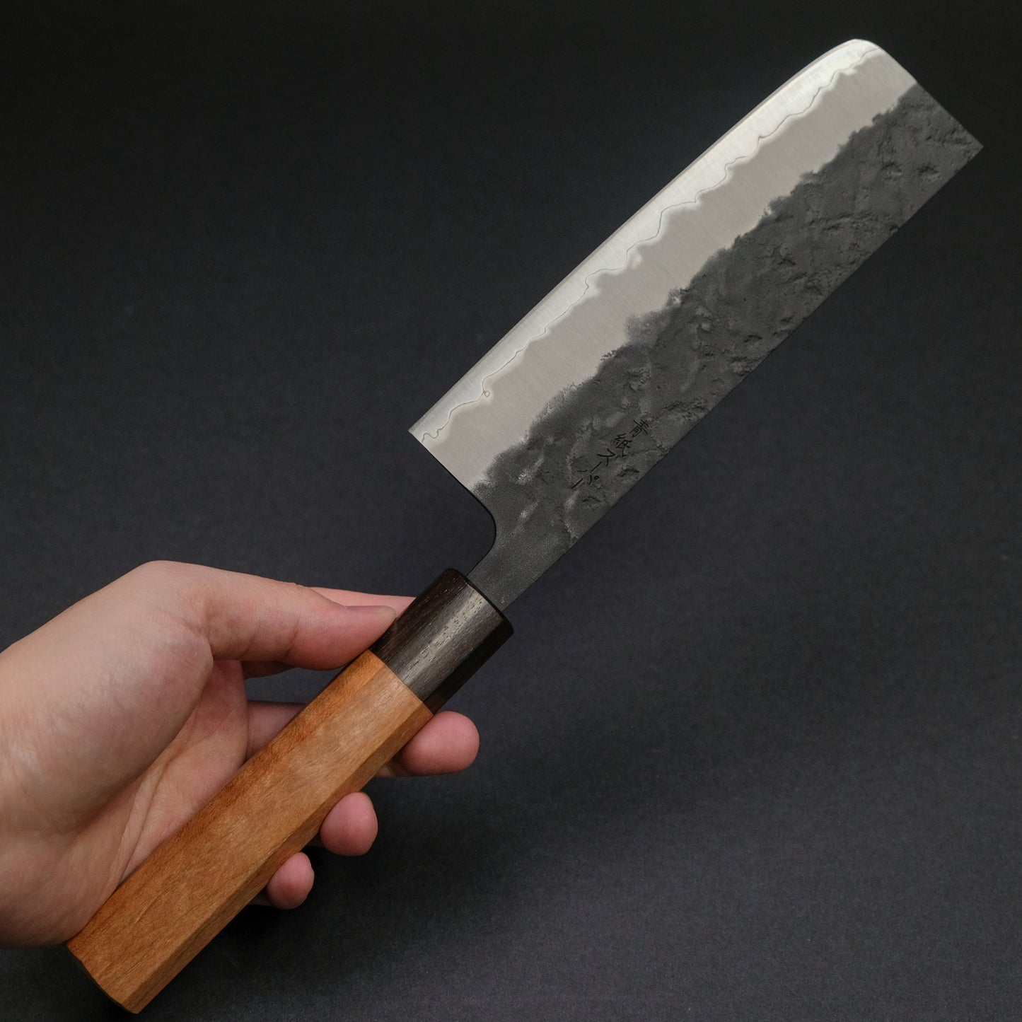 Hitohira Futana SB Kuro Nashiji Nakiri 165mm Cherry Wood Handle