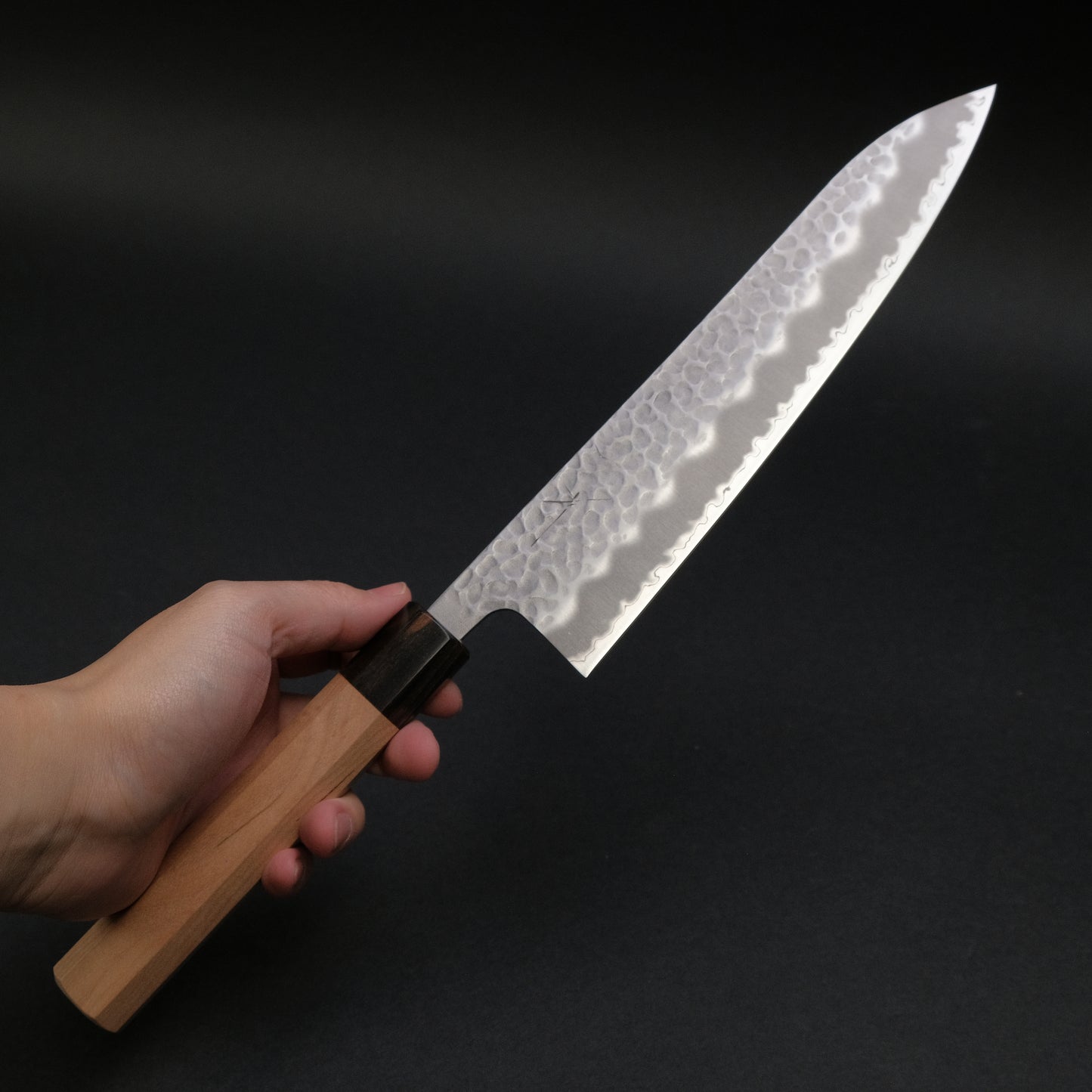 Hitohira Futana SB Migaki Tsuchime Gyuto 210mm Cherry Wood Handle