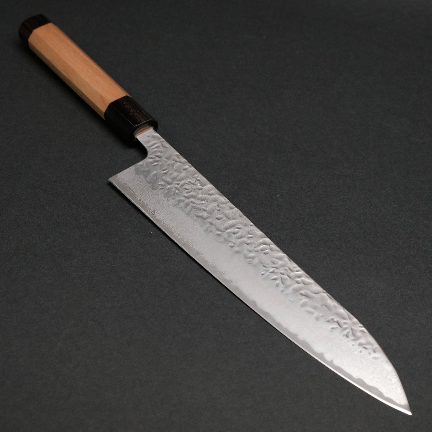 Hitohira Futana Stainless Tsuchime Damascus Gyuto 240mm Cherry Wood Handle