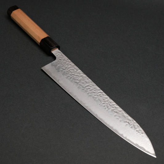 Hitohira Futana Stainless Tsuchime Damascus Gyuto 240mm Cherry Wood Handle