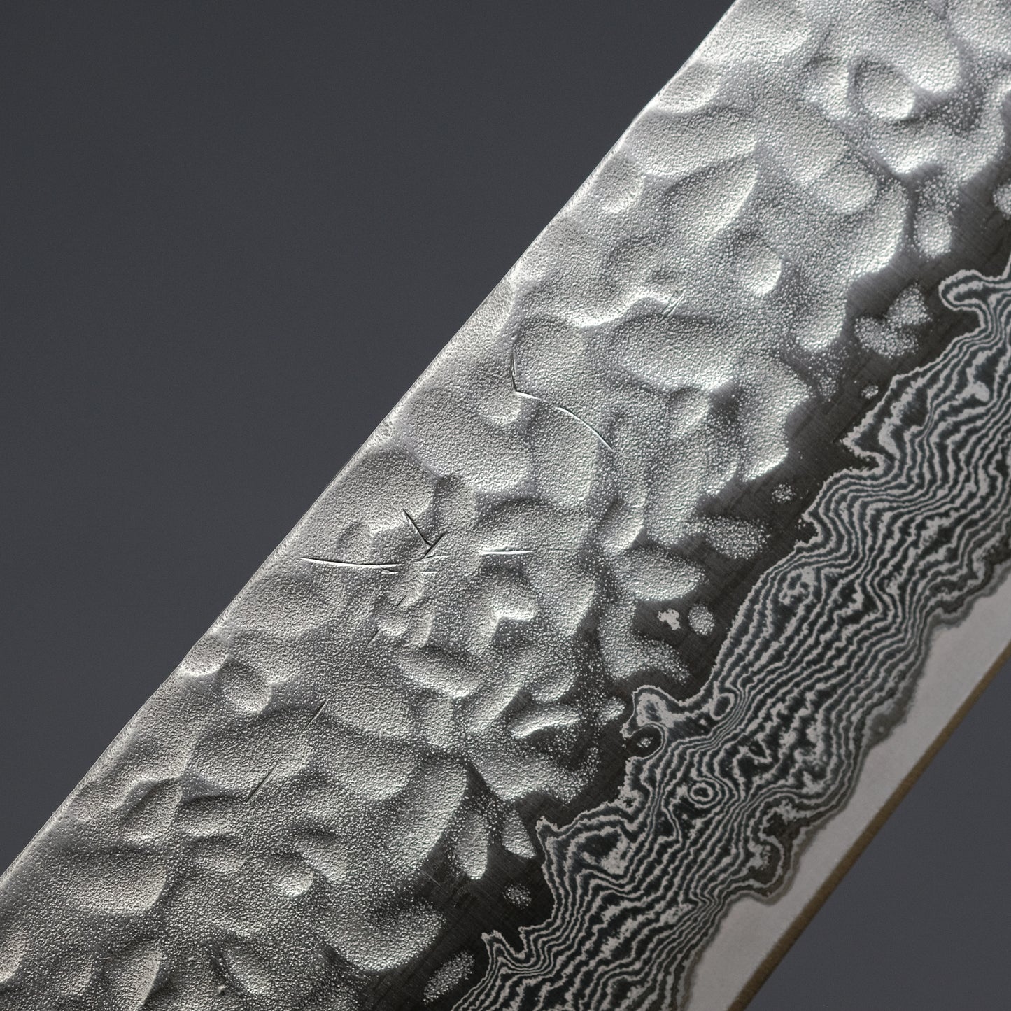 Hitohira Futana Stainless Tsuchime Damascus Gyuto 240mm Cherry Wood Handle