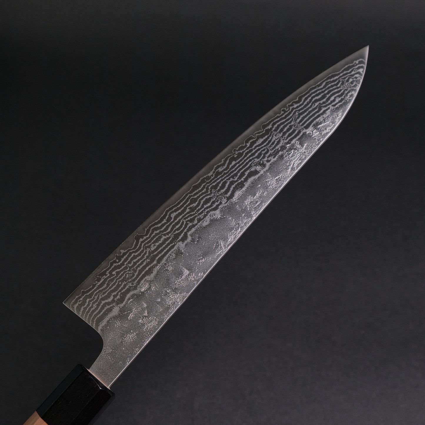 Hitohira Futana Swedish Stainless Nashiji Damascus Gyuto 210mm Walnut Handle