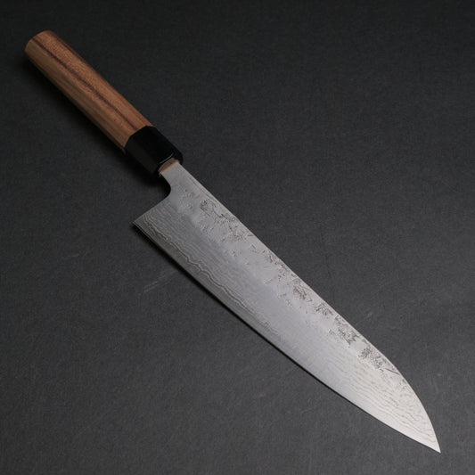 Hitohira Futana Swedish Stainless Nashiji Damascus Gyuto 210mm Walnut Handle