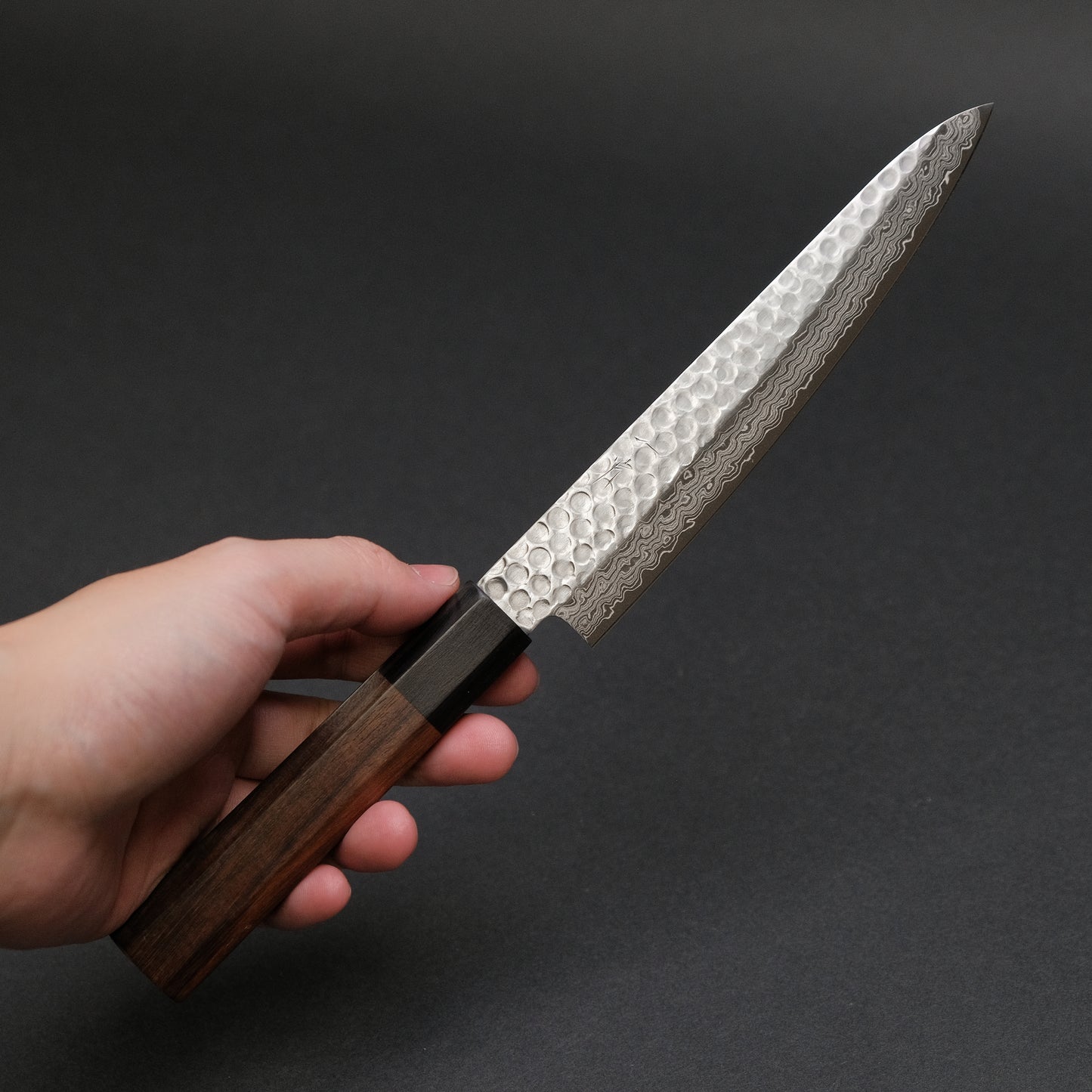 Hitohira HG Tsuchime Damascus Petty 150mm Rosewood Handle