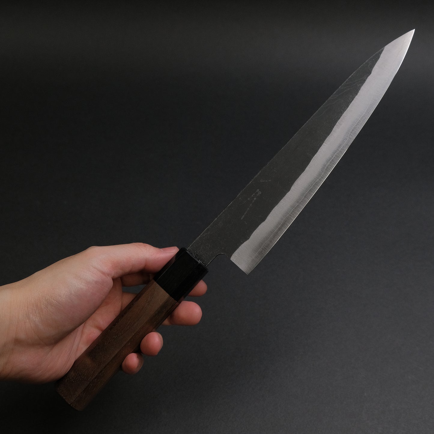 Hitohira Harima Blue Super Stainless Clad Gyuto 210mm Walnut Handle