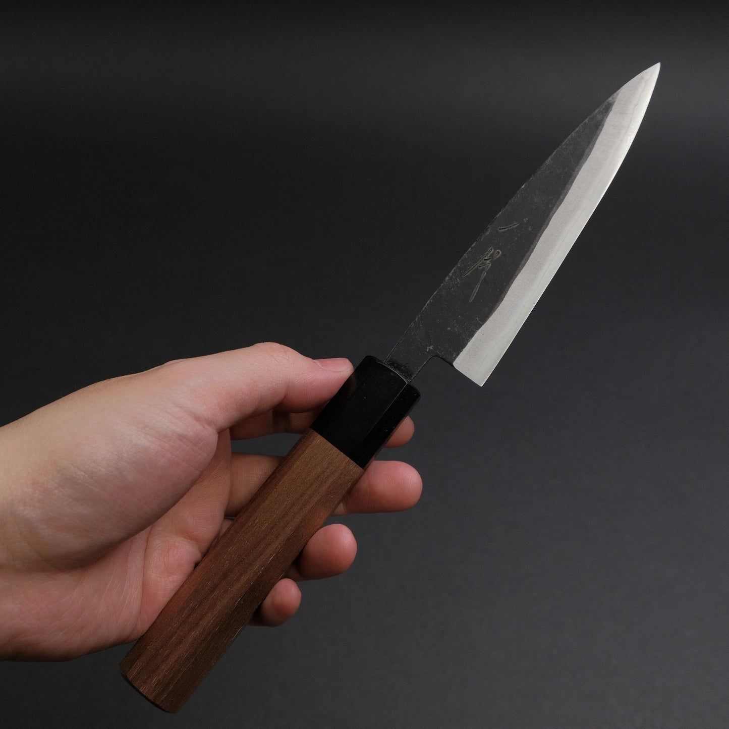 Hitohira Harima Blue Super Stainless Clad Petty 120mm Walnut Handle