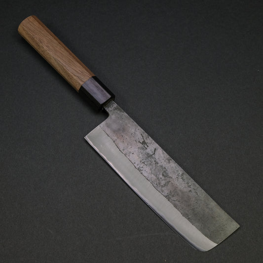 Hitohira Harima Forged Blue Super Stainless Clad Nakiri Walnut Handle