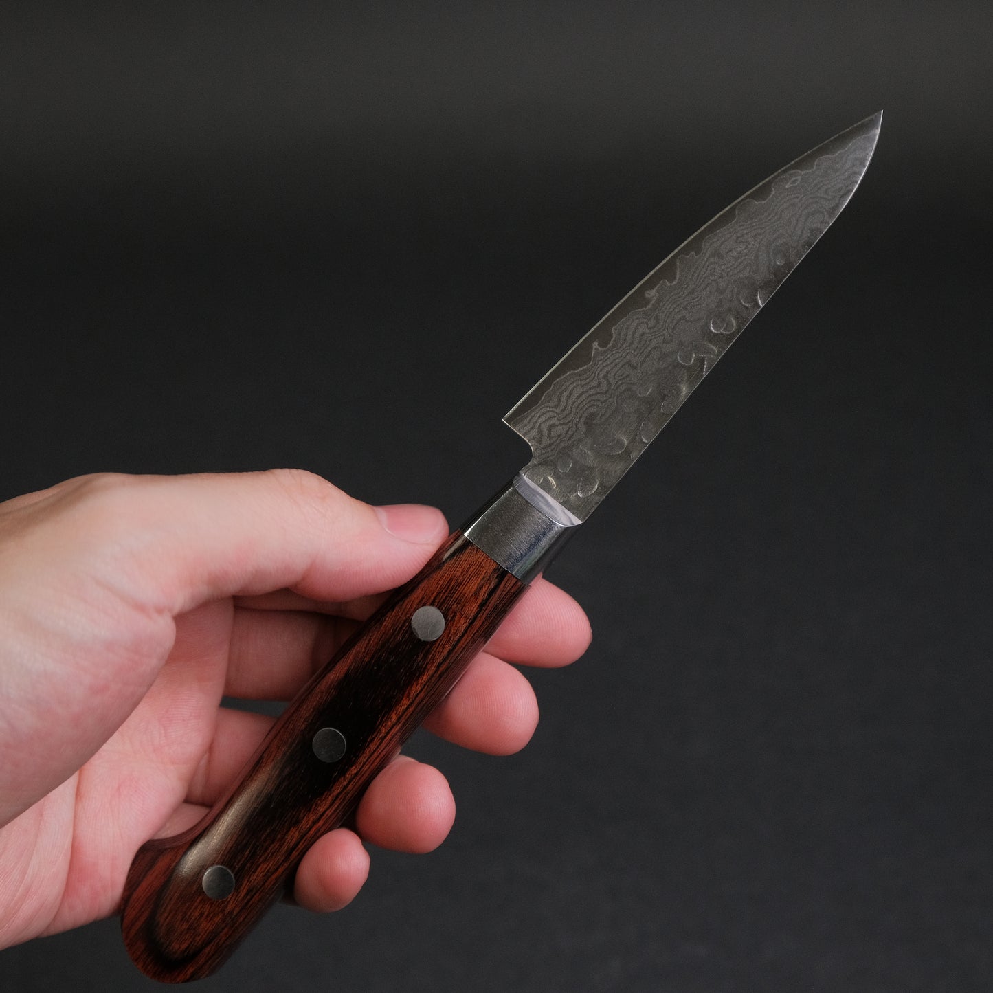 Hitohira Imojiya ST Tsuchime Damascus Paring Imitation Mahogany Handle (Yo)