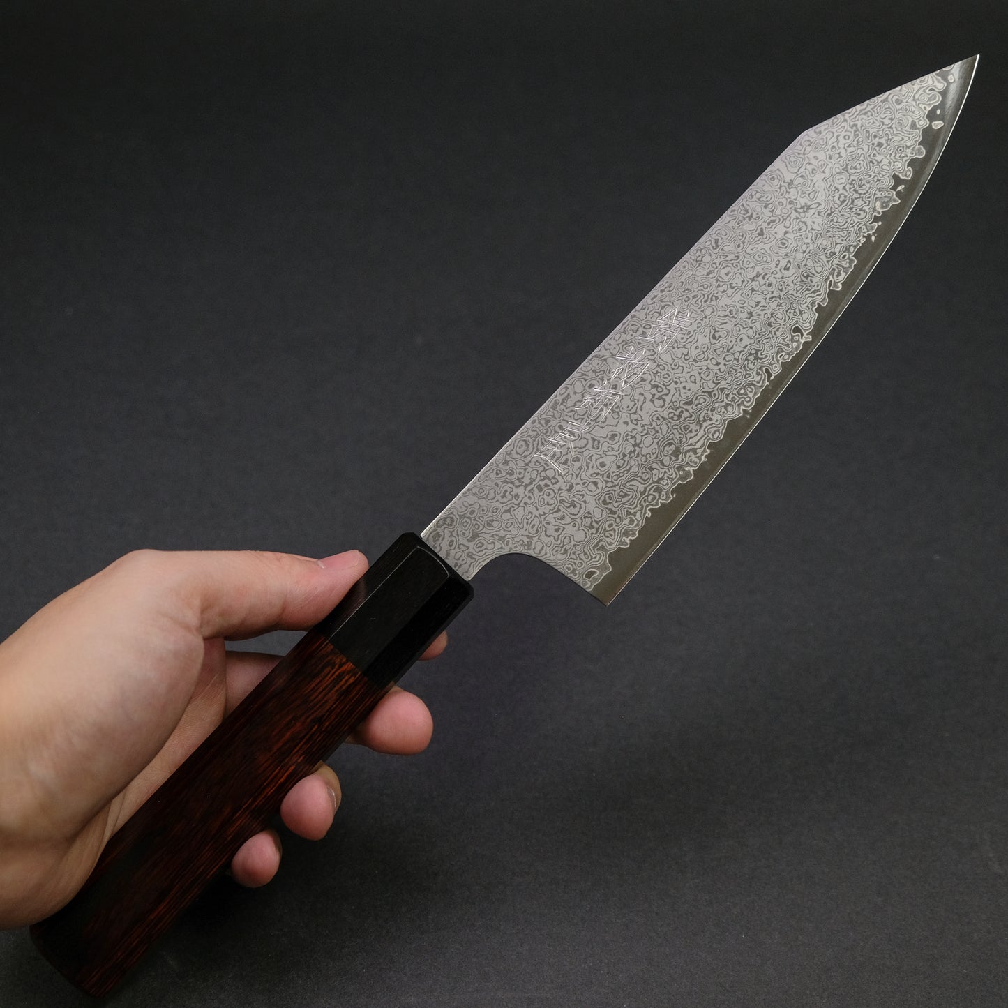 Hitohira Imojiya TH Damascus Bunka 180mm Pakka Handle (Red)