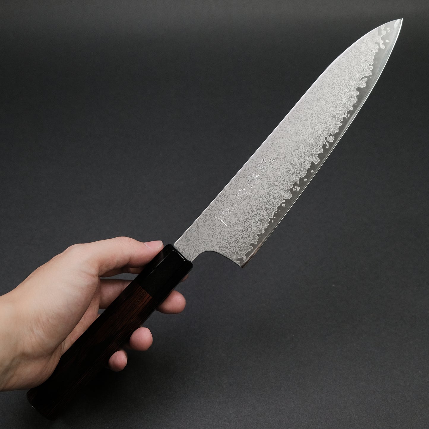 Hitohira Imojiya TH Damascus Gyuto 210mm Pakka Handle (Red)