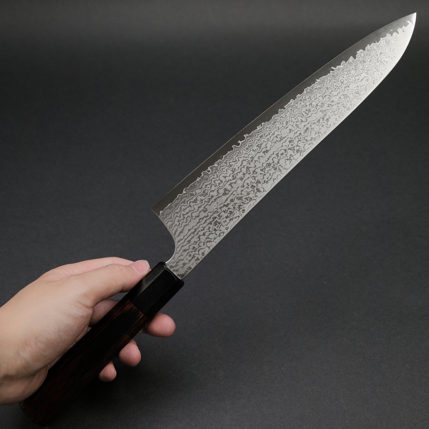 Hitohira Imojiya TH Damascus Gyuto 240mm Pakka Handle (Red)