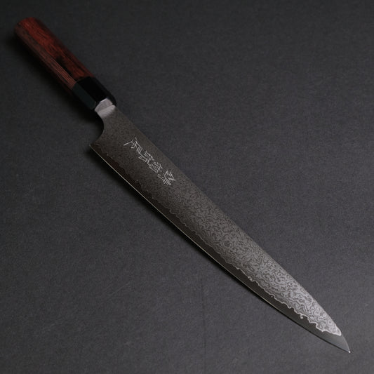 Hitohira Imojiya TH Damascus Sujihiki 270mm Pakka Handle (Red)