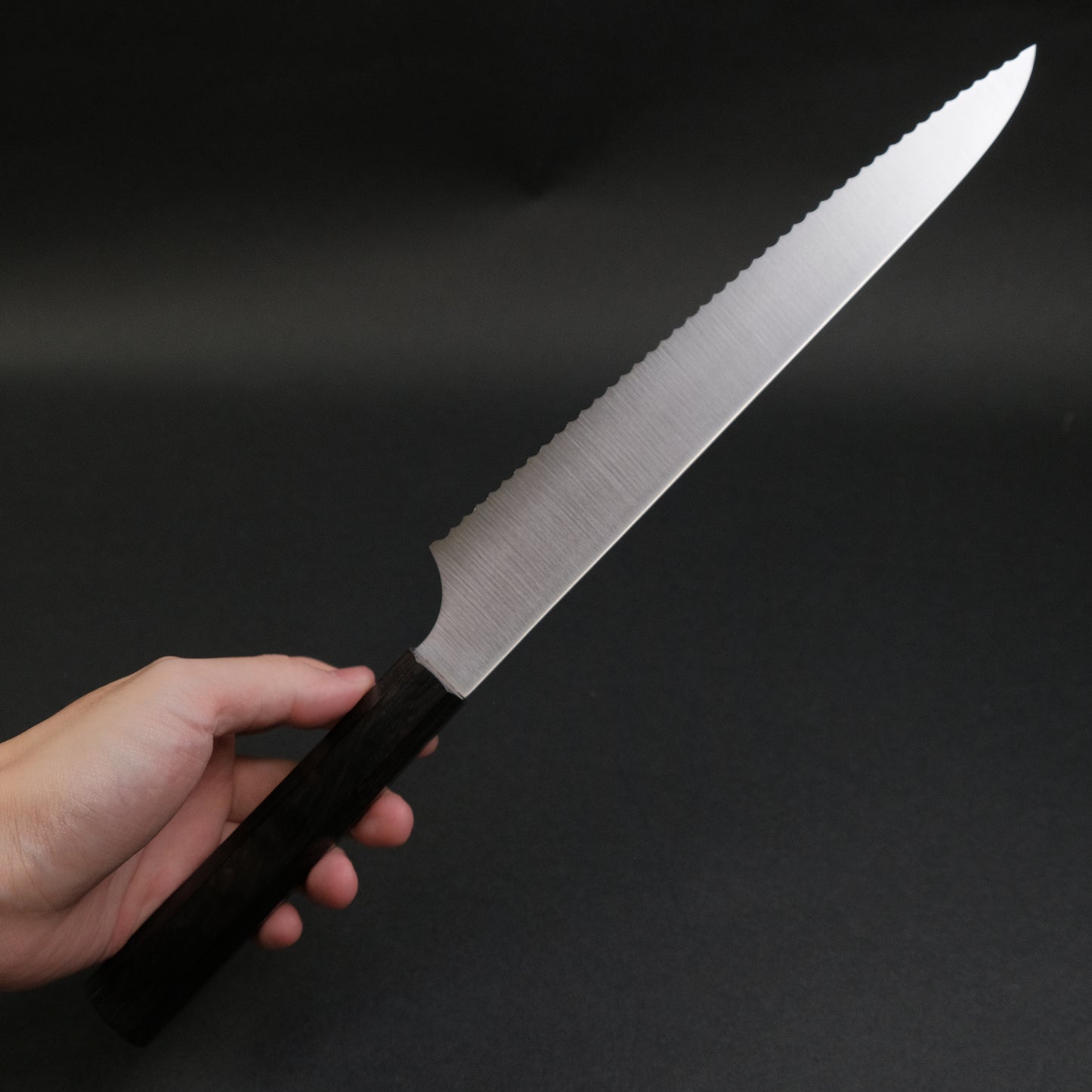 Hitohira Imojiya TH Stainless Bread Knife 240mm Ebony Handle (Wa)