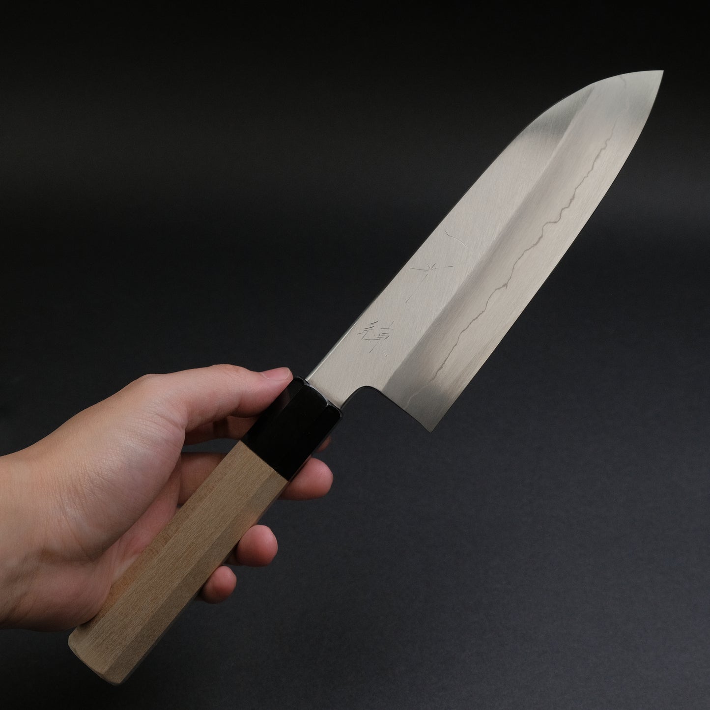 Hitohira Kikuchiyo Ren Silver #3 Santoku 180mm Ho Wood Handle