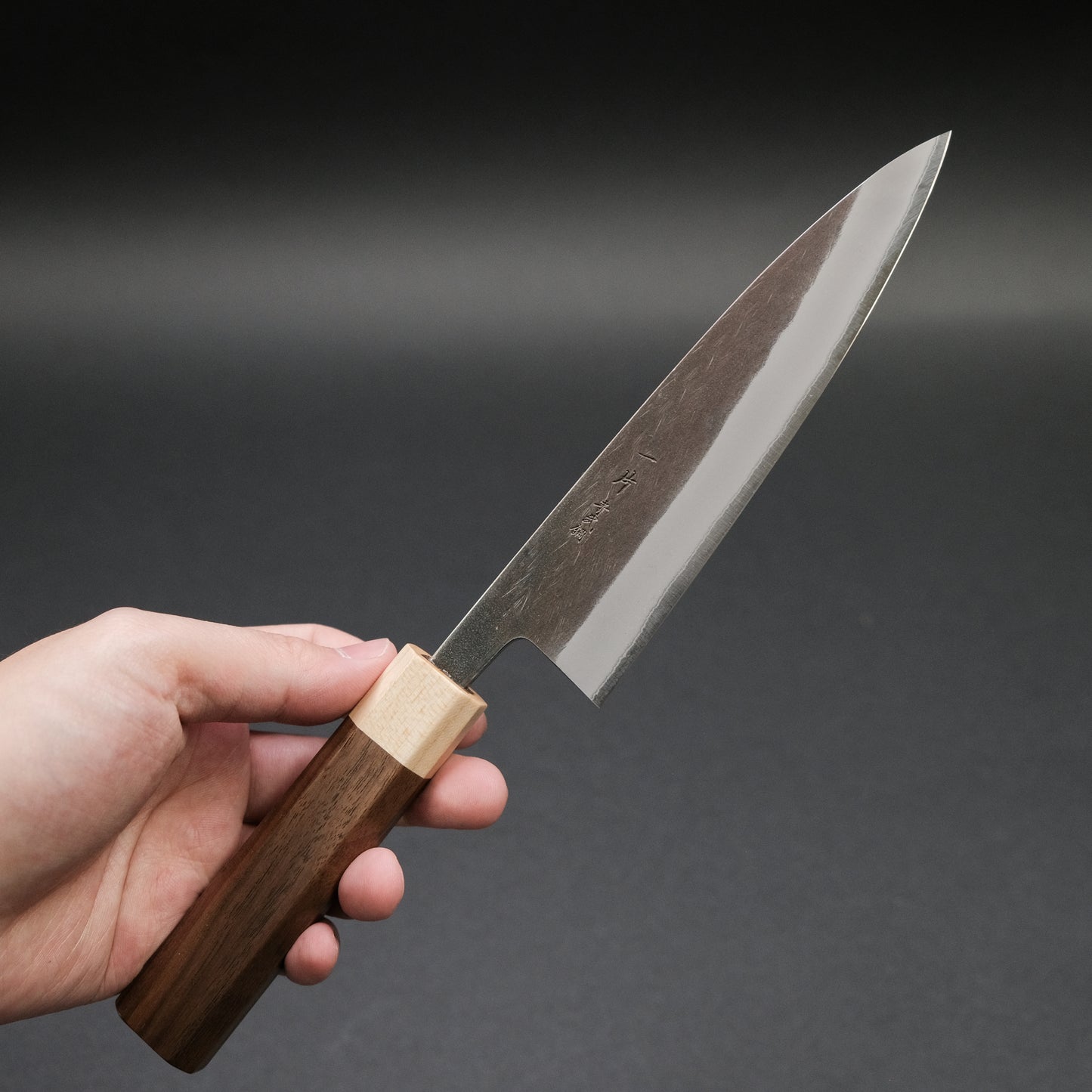 Hitohira TD Blue #2 Stainless Clad Kurouchi Petty 150mm Walnut Handle