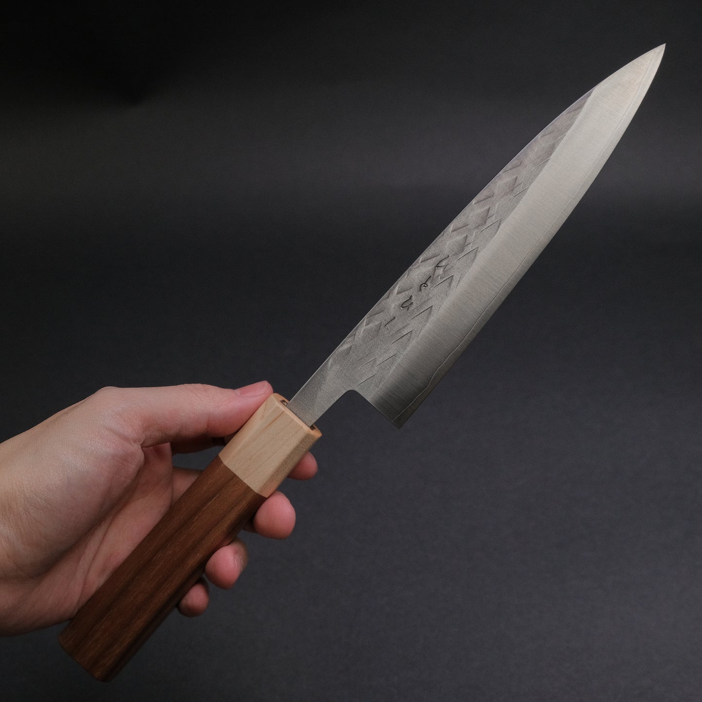 Hitohira TD SLD Tsuchime Gyuto 165mm Walnut Handle