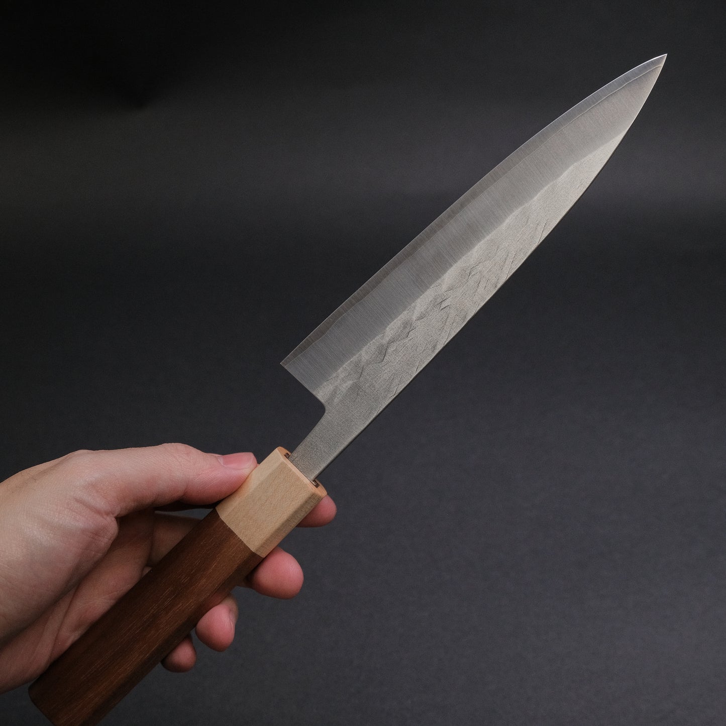 Hitohira TD SLD Tsuchime Gyuto 165mm Walnut Handle