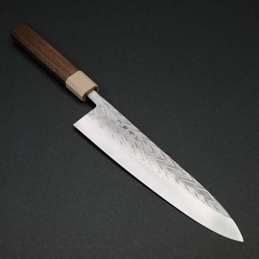 Hitohira TD SLD Tsuchime Gyuto 210mm Walnut Handle