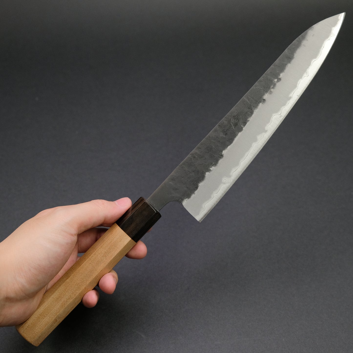 Hitohira Futana SB Kuro Nashiji Gyuto 210mm Cherry Wood Handle