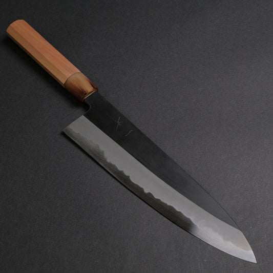 Hitohira Tanaka Kyuzo Blue #1 Kurouchi Gyuto 240mm Yakusugi Cedar Handle (Extra Height)