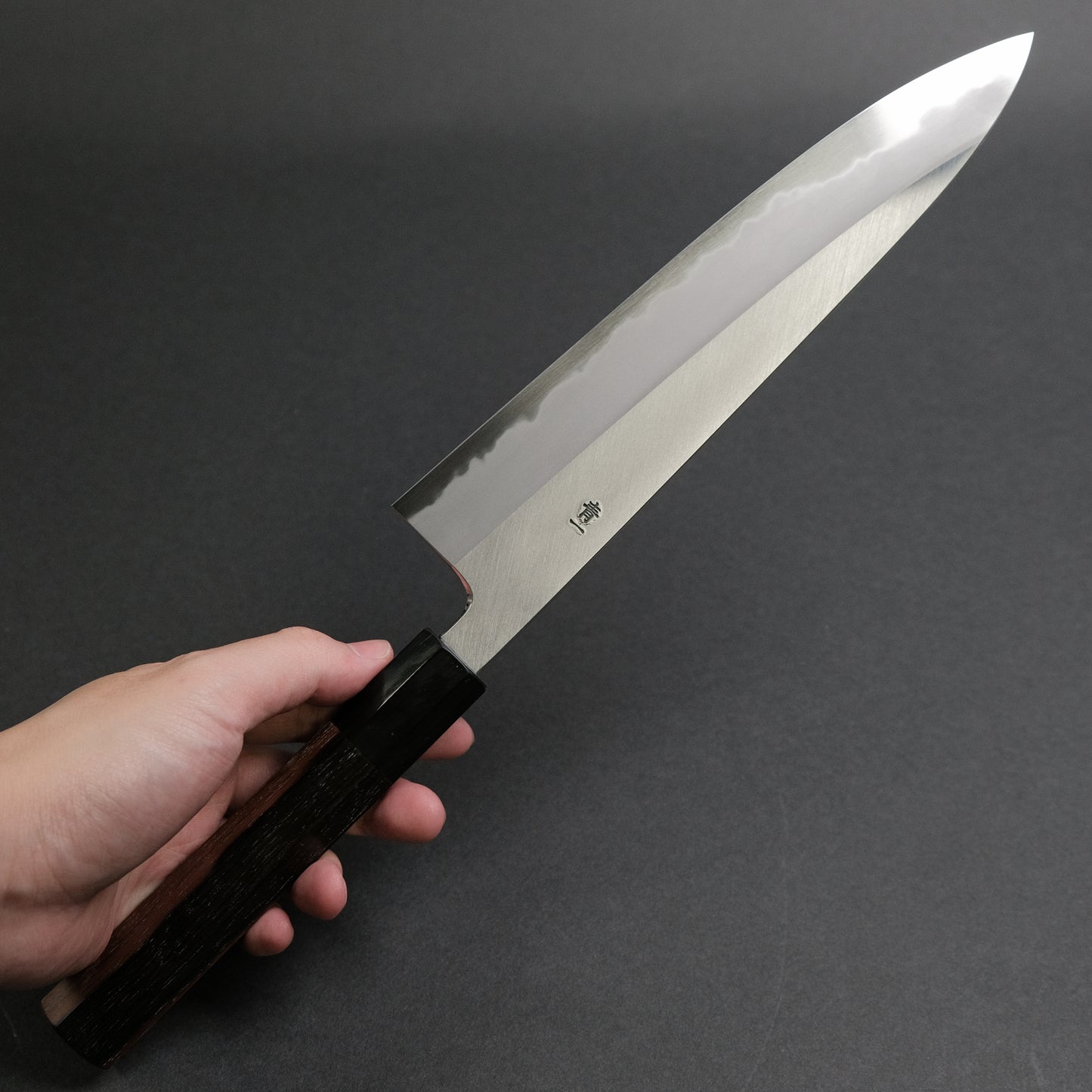 Hitohira Tanaka Kyuzo Blue #1 Migaki Gyuto 240mm Taihei Makassar Ebony Handle