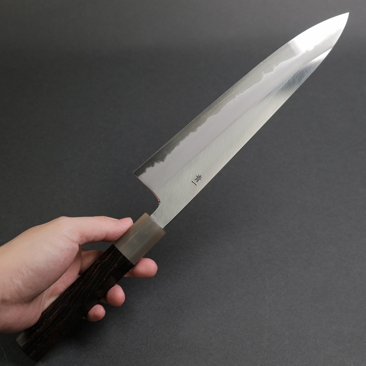 Hitohira Tanaka Kyuzo Blue #1 Migaki Gyuto 240mm Taihei Makassar Ebony Handle